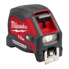 Рулетка магнитная MAGNETIC MILWAUKEE с LED подсветкой, 7,5м, (30мм)