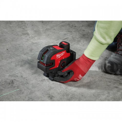 Нивелир 4х точечный лазерный аккумуляторный MILWAUKEE M12 CLL4P-301C (зелёный луч) (ЗУ+1Х3Ач+кейс)