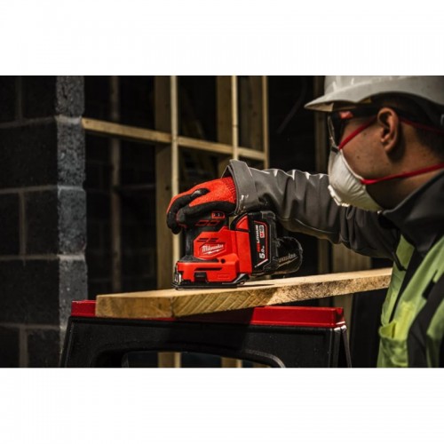 Шлифмашина вибрационная аккумуляторная MILWAUKEE M18 BQSS-502B (ЗУ+2акк.Х5Ач+сумка)