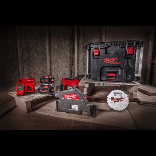 Пила дисковая погружная аккумуляторная бесщеточная MILWAUKEE M18 FPS55-0P Ø165мм (каркас+PACKOUT)