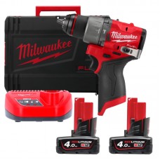 Дриль-шуруповерт акумуляторна безщіткова ударна MILWAUKEE M12 FPD2-402X (45Нм) (ЗУ+2Х4Ач+HDкейс)