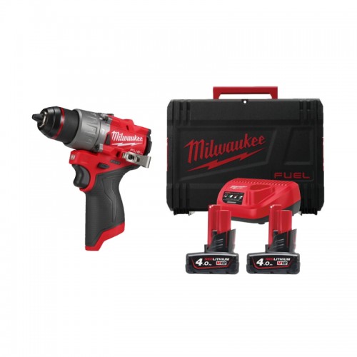 Дрель-шуруповёрт аккумуляторная бесщёточная ударная MILWAUKEE M12 FPD2-402X (45Нм) (ЗУ+2Х4Ач+HDкейс)