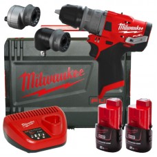 Дрель-шуруповёрт аккумуляторная бесщёточная ударная MILWAUKEE M12 FPDX-202X (37Нм) (ЗУ+2акХ2Ач+кейс)