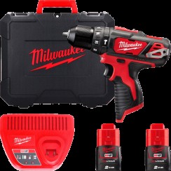 Дрель-шуруповерт аккумуляторная ударная MILWAUKEE M12 BPD-202C (30 Нм) (ЗУ+1ак.Х2Ач+кейс)