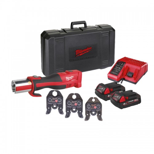 Обжимник гидравлический аккумуляторный для труб MILWAUKEE M18 BLHPT-202C (ЗУ+2Х2Ач+кейс)