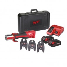 Обжимник гидравлический аккумуляторный для труб MILWAUKEE M18 BLHPT-202C (ЗУ+2Х2Ач+кейс)