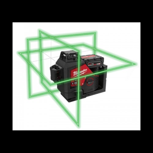 Нивелир лазерный аккумуляторный 3D MILWAUKEE M12 3PL-401C (360˚, зелёный луч) (ЗУ+1Х4Ач+кейс)