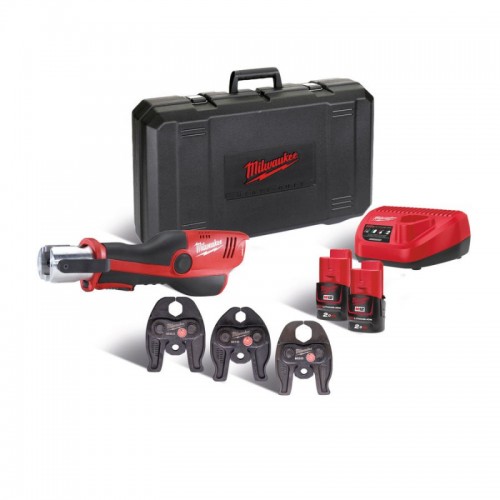 Обжимник гидравлический аккумуляторный для труб MILWAUKEE M12 HPT-202C M-KIT (ЗУ+2акк.Х2Ач+кейс)
