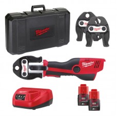 Обжимник гидравлический аккумуляторный для труб MILWAUKEE M12 HPT-202C TH-KIT (ЗУ+2акк.Х2Ач+кейс)