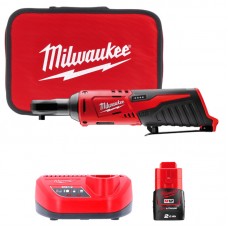 Трещётка аккумуляторная бесщёточная MILWAUKEE 1/4\" (40 Нм) M12 IR-201B (ЗУ+1акк.Х2Ач+сумка)