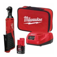 Трещётка аккумуляторная бесщёточная MILWAUKEE 1/4\" (40 Нм) M12 IR-201B (ЗУ+1акк.Х2Ач+сумка)