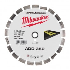 Диск алмазный Speedcross MILWAUKEE ADD 350, Ø350мм (асфальт)