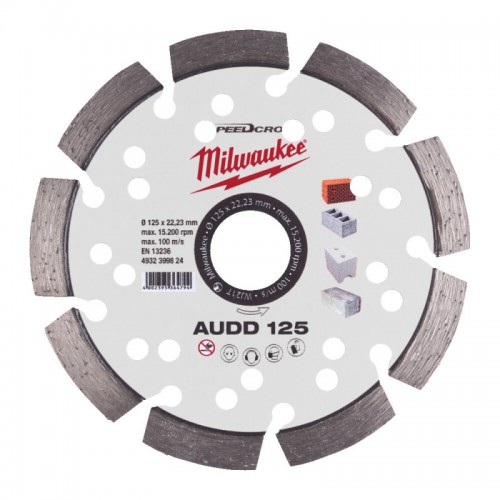 Диск алмазный Speedcross MILWAUKEE AUDD 125, Ø125мм (бетон, кирпич, асфальт)
