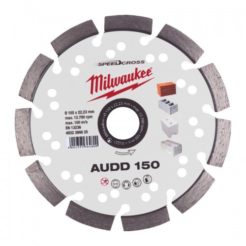 Диск алмазный Speedcross MILWAUKEE AUDD 150, Ø150мм (бетон, кирпич, асфальт)