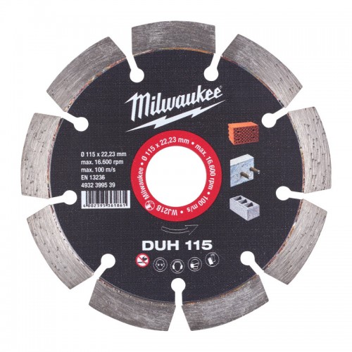 Диск алмазный MILWAUKEE DUH 115, Ø115мм (железобетон, кирпич)