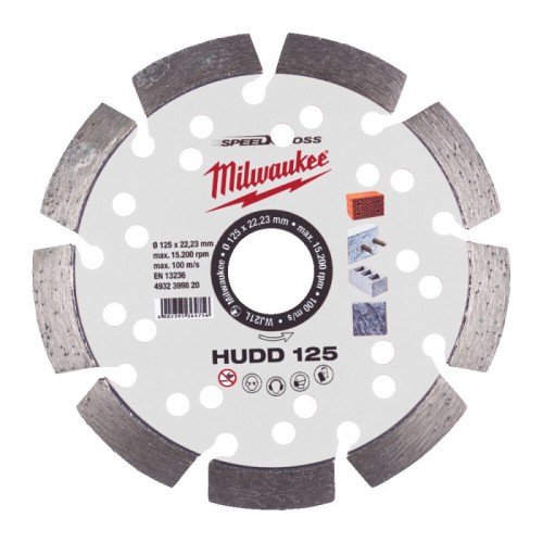 Диск алмазный Speedcross MILWAUKEE HUDD 125, Ø125мм (железобетон, гранит)