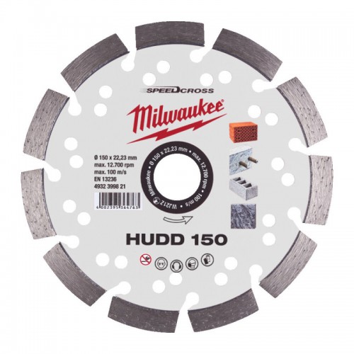 Диск алмазный Speedcross MILWAUKEE HUDD 150, Ø150мм (железобетон, гранит)