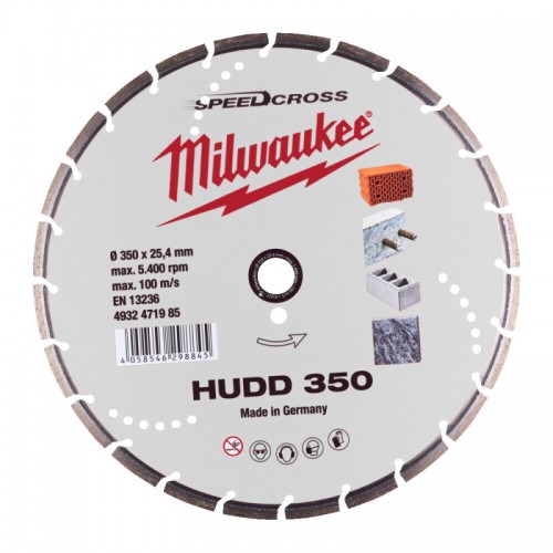 Диск алмазный Speedcross MILWAUKEE HUDD 350, Ø350мм (железобетон, гранит)