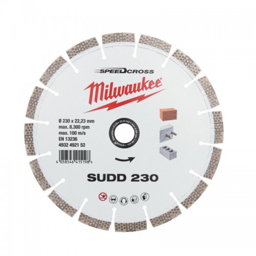 Диск алмазный Speedcross MILWAUKEE SUDD 230, Ø230мм  (железобетон, кирпич)