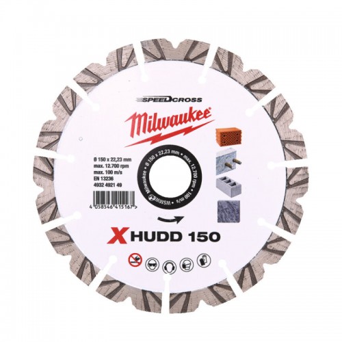 Диск алмазный Speedcross MILWAUKEE XHUDD 150, Ø150мм (железобетон, гранит)