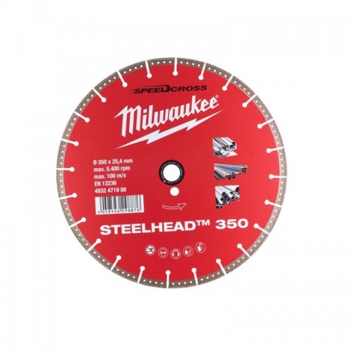 Диск алмазный Speedcross STEELHEAD™ 350 MILWAUKEE, Ø350мм, (металл, нержавейка)