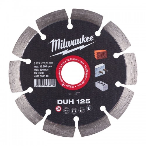 Диск алмазный MILWAUKEE DUH 125, Ø125мм (железобетон, кирпич)