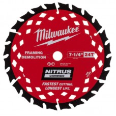 Диск пильный дереву с гвоздями Nitrus MILWAUKEE , Ø190х30х1,6мм, 24 зуб.