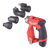 Дриль-шуруповерт акумуляторний безщітковий MILWAUKEE M12 FDDXKIT-0X, 34Нм (каркас+4 насадки)