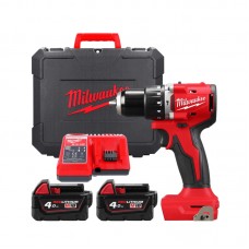 Дрель-шуруповёрт аккумуляторная бесщёточная ударная MILWAUKEE M18 BLPDRC-402C (60Нм) (ЗУ+2Х4Ач+кейс)