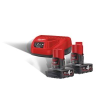 Енергокомплект MILWAUKEE M12 NRG-402 (ЗУ С12+ 2акк.Х4Ач B4)