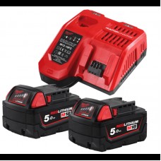 Энергокомплект MILWAUKEE M18 NRG-502С (ЗУ M12-18FC+2акк.Х5Ач В5)