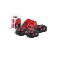 Энергокомплект MILWAUKEE M18 NRG-503 (ЗУ M12-18FC+3акк.Х5А В5) + подарок аккумулятор M12 B2