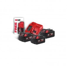 Энергокомплект MILWAUKEE M18 NRG-503 (ЗУ M12-18FC+3акк.Х5А В5) + подарок аккумулятор M12 B2