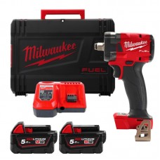 Гайковерт аккумуляторный бесщеточный MILWAUKEE 1/2\" (339 Нм) M18 FIW2P12-502X, с пином (ЗУ+2Х5Ач)