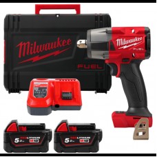 Гайковерт аккумуляторный бесщеточный MILWAUKEE 1/2\" (881Нм) M18 FMTIW2P12-502X, с пином (ЗУ+2Х5Ач)