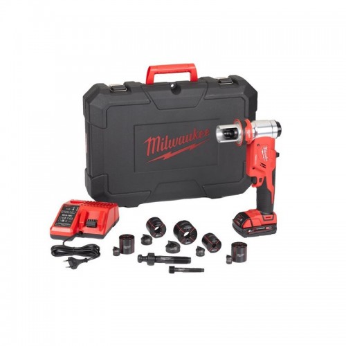 Пробойник аккумуляторный для отверстий FORCE LOGIC™ MILWAUKEE M18 HKP-201CA (ЗУ+2акк.Х2Ач+насадки)