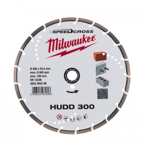 Диск алмазный Speedcross MILWAUKEE HUDD 300, Ø300мм (железобетон, гранит)