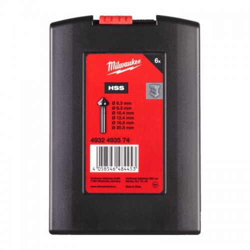 Набор зенковок HSS MILWAUKEE (Ø6.3-20.5), (6шт)