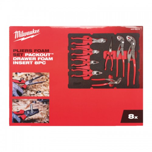 Ложемент для ящиков с полками PACKOUT MILWAUKEE с шарнирно-губцевым инструментом (8шт)