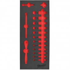 Ложемент для головок хромированных 1/4'' MILWAUKEE, (28шт) (45х178,5х417мм) для тележек