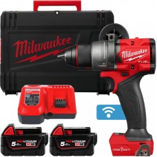Дрель-шуруповёрт аккумуляторная бесщёточная MILWAUKEE M18 ONEDD3-502X 158Нм (ЗУ+2акк.Х5Ач+HDкейс)