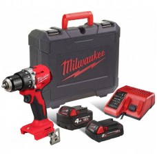Дриль-шуруповерт акумуляторна безщіткова ударна MILWAUKEE M18 BLPDRC-422С (60Нм) (ЗУ+2ак.+кейс)