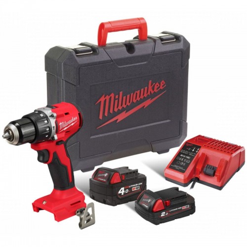 Дриль-шуруповерт акумуляторна безщіткова ударна MILWAUKEE M18 BLPDRC-422С (60Нм) (ЗУ+2ак.+кейс)