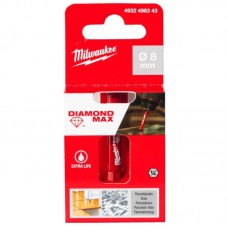 Коронка алмазная Diamond Plus/Max MILWAUKEE, Ø8,0мм (1/4 Hex) (с водой)