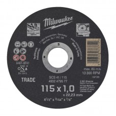 Диск отрезной по металлу MILWAUKEE Trade, SCS 41/115х1, Ø115мм