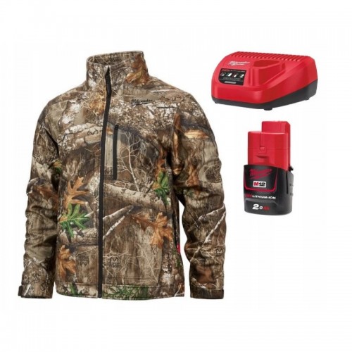 Куртка с подогревом MILWAUKEE, M12 HJCAMO6-201 (XXXL), камуфляжная (размер XXXL) (+ЗУ, 1аккум.Х 2Ач)
