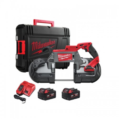 Пила ленточная аккумуляторная бесщёточная MILWAUKEE M18 CBS125-502C (ЗУ+2акк.Х5Ач+кейс)