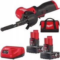 Шліфмашина стрічкова акумуляторна безщіткова MILWAUKEE M12 FBFL10-402B (10мм) (ЗУ+2Х4Ач+сумка)