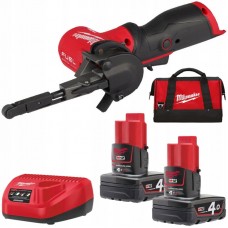 Шлифмашина ленточная аккумуляторная бесщеточная MILWAUKEE M12 FBFL10-402B (10мм) (ЗУ+2Х4Ач+сумка)