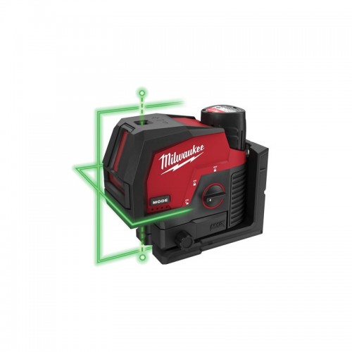 Нивелир линейно-точечный аккумуляторный MILWAUKEE M12 CLLP-301C (зелёный луч)